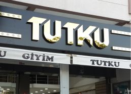 tutku giyim tabela  krom kutu harf 